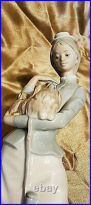 Vintage Lladro 4893 My Dog Porcelain Figurine Lady With Dog Retired 2004