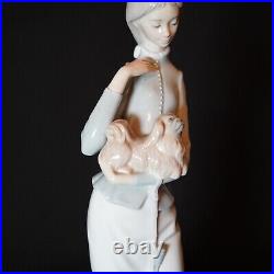 Vintage Lladro 4893 My Dog Porcelain Figurine Lady With Dog Retired 2004