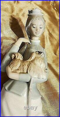 Vintage Lladro 4893 My Dog Porcelain Figurine Lady With Dog Retired 2004