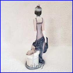 Vintage Lladro 5174 Couplet Lady 1920s Flapper Girl with Dog Porcelain Figure