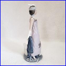 Vintage Lladro 5174 Couplet Lady 1920s Flapper Girl with Dog Porcelain Figure