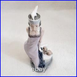 Vintage Lladro 5174 Couplet Lady 1920s Flapper Girl with Dog Porcelain Figure