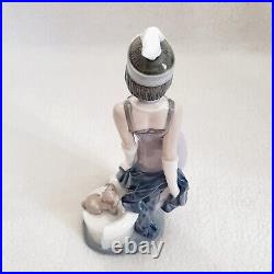 Vintage Lladro 5174 Couplet Lady 1920s Flapper Girl with Dog Porcelain Figure