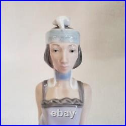 Vintage Lladro 5174 Couplet Lady 1920s Flapper Girl with Dog Porcelain Figure