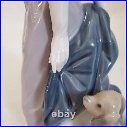 Vintage Lladro 5174 Couplet Lady 1920s Flapper Girl with Dog Porcelain Figure