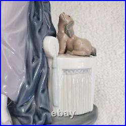 Vintage Lladro 5174 Couplet Lady 1920s Flapper Girl with Dog Porcelain Figure