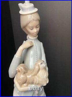 Vintage Lladro A walk with the dog Figurine