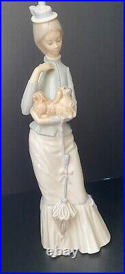 Vintage Lladro A walk with the dog Figurine