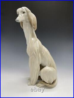 Vintage Lladro Afghan Hound Puppy 12 Tall Retired Figurine Spain Dog