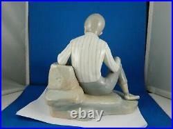Vintage Lladro Boy Playing With Dog #7555 Retired Figurine 10tall Rare