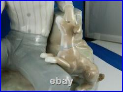 Vintage Lladro Boy Playing With Dog #7555 Retired Figurine 10tall Rare