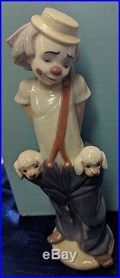 Vintage Lladro Collector's Society Circus Clown #7600 Little Pals 1985 Dogs