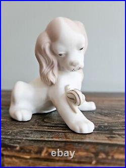 Vintage Lladro Dog And Snail Figurine Matte Finish Made In Spain