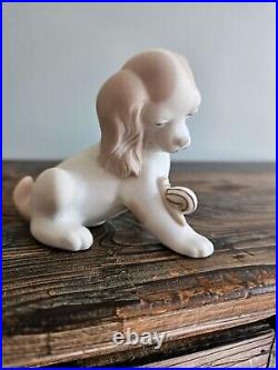 Vintage Lladro Dog And Snail Figurine Matte Finish Made In Spain