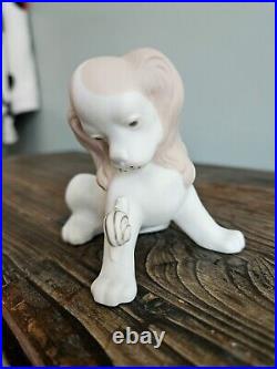 Vintage Lladro Dog And Snail Figurine Matte Finish Made In Spain