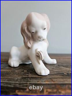 Vintage Lladro Dog And Snail Figurine Matte Finish Made In Spain