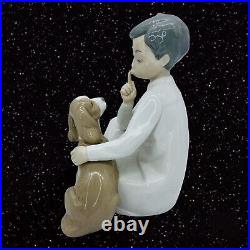Vintage Lladro Figurine #4522 Retired Boy W Dog Glossy Crocker Spaniel 7T 5.5W