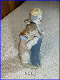 Vintage Lladro Figurine #7686 Pals Forever Clown Girl Dogs Puppies