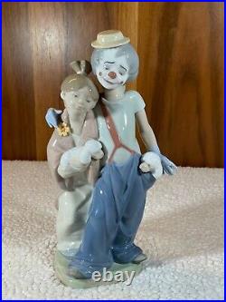 Vintage Lladro Figurine #7686 Pals Forever Clown Girl Dogs Puppies