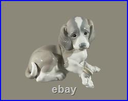 Vintage Lladro Figurine Dog and Snail #1139 Beagle Retired