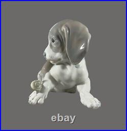 Vintage Lladro Figurine Dog and Snail #1139 Beagle Retired