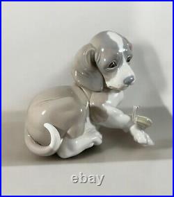 Vintage Lladro Figurine Dog and Snail #1139 Beagle Retired