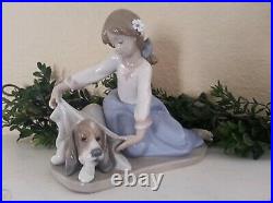 Vintage Lladro Figurine'Dog's Best Friend' 5688 Gloss Finish Rare Box Inc