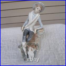 Vintage Lladro Figurine Shepherd Boy with Dog #4659