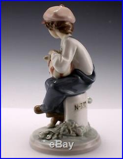 Vintage Lladro My Best Friend Boy Sitting With Dog Porcelain Figurine 5401