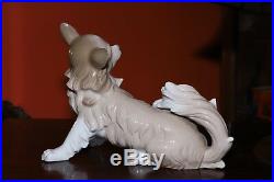 Vintage Lladro Papillon Dog Figurine #4857 Retired 11 Long