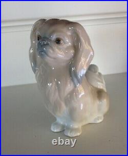 Vintage Lladro Pekingese Dog Very Fine Porcelain Figurine