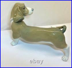 Vintage Lladro Porcelain Dog Figurine Basset Hound 1066