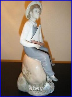 Vintage Lladro Porcelain Figure Sea Fever 5166 Retired Boy Sail Boat Dog #13