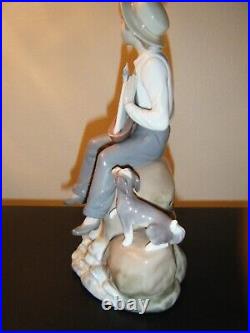 Vintage Lladro Porcelain Figure Sea Fever 5166 Retired Boy Sail Boat Dog #13