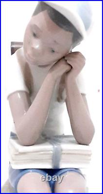 Vintage Lladro Porcelain Figurine of Boy And Dog Hand Spain Made 1984s