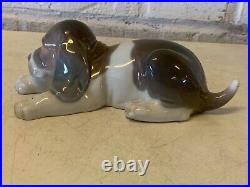 Vintage Lladro Porcelain Sleepy Pup Beagle Figurine