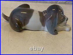 Vintage Lladro Porcelain Sleepy Pup Beagle Figurine