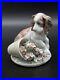 Vintage Lladro Spain #7672'It Wasn't Me!' Dog Flowers Porcelain Figurine