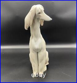 Vintage Lladro Spain Afghan Hound Dog Statue Figurine Retired #1069 11.75