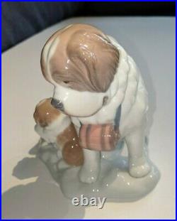 Vintage Lladro St Bernard and Puppy No Box Retired #8170