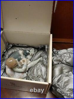 Vintage Lladro'Sweet Dreams' 1535 Figurine Boy Sleeping with Puppies Dogs & Box