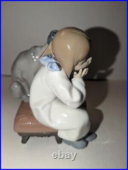 Vintage Lladro We Can't Play Figurine Girl Dog 5706 Spain