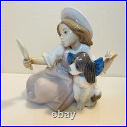 Vintage Lladro Who's the Fairest #5468 Girl & Dog Figurine Made Spain