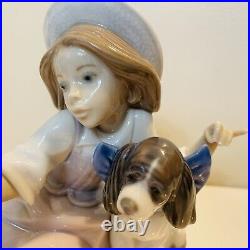 Vintage Lladro Who's the Fairest #5468 Girl & Dog Figurine Made Spain