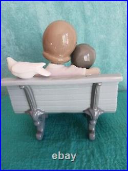 Vintage Lladro bench puppy children #6446 SURROUNDED BY LOVE Dated 1980's