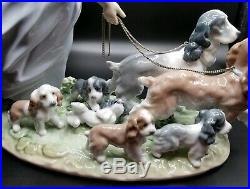 Vintage MINT Lladro Privilege Puppy Parade #6784 Girl Walking Dogs 6784 RETIRED
