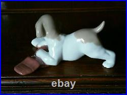 Vintage Nao By Lladro Puppy Christmas Dog Stocking Mint Condition