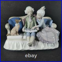 Vintage Rare LLADRO Story Time #5229 GIRL BOY COUCH DOG Retired No Box