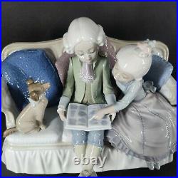 Vintage Rare LLADRO Story Time #5229 GIRL BOY COUCH DOG Retired No Box