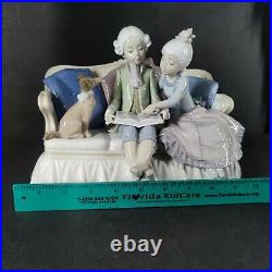 Vintage Rare LLADRO Story Time #5229 GIRL BOY COUCH DOG Retired No Box